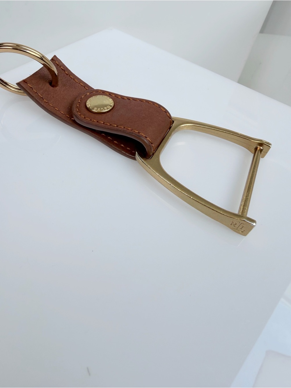 Repurposed Ralph Lauren Equestrian Stirup Belt Loop to Keychain Purse Charm FOB - Picture 7 of 10